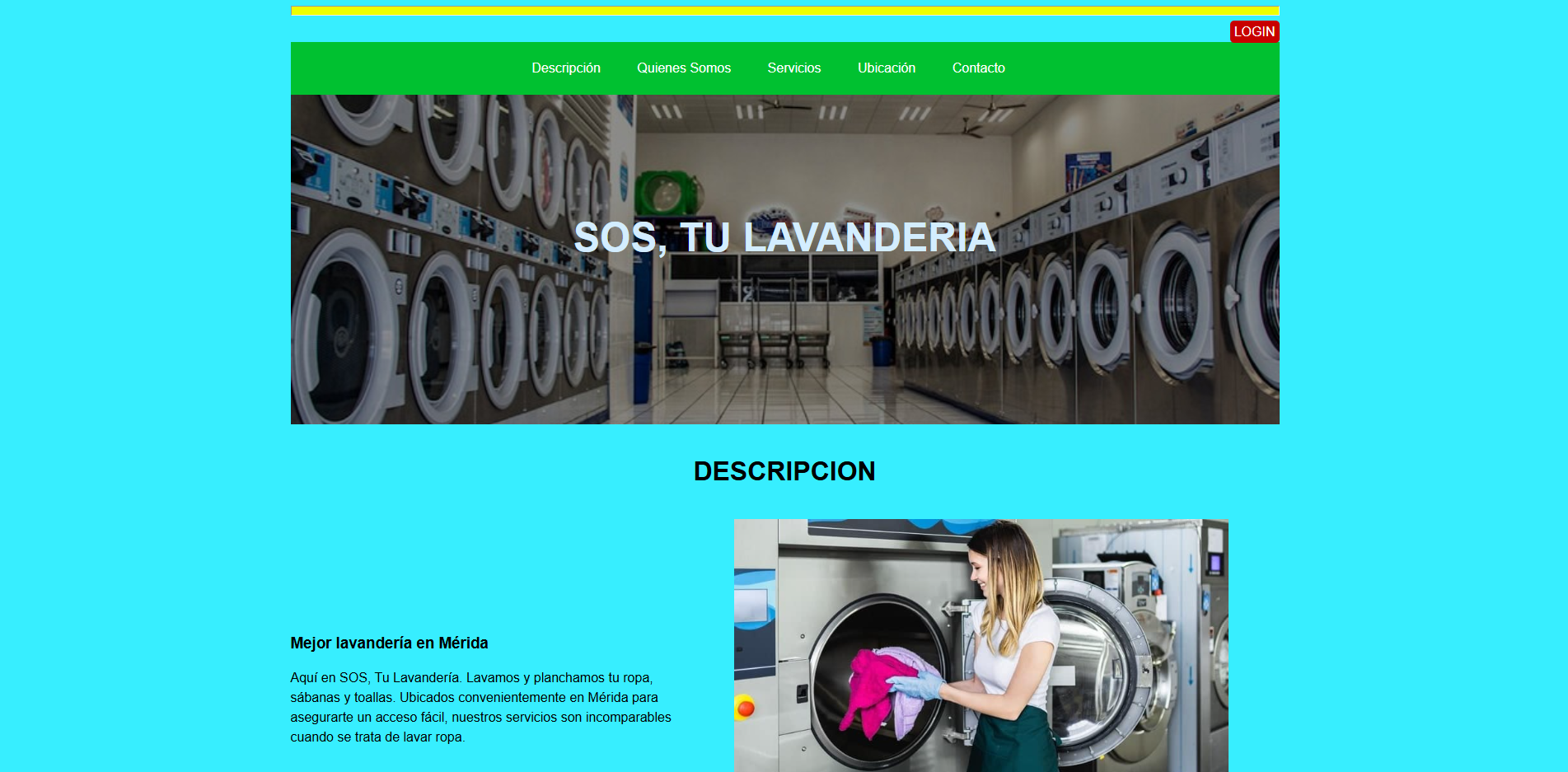 Página de lavandería